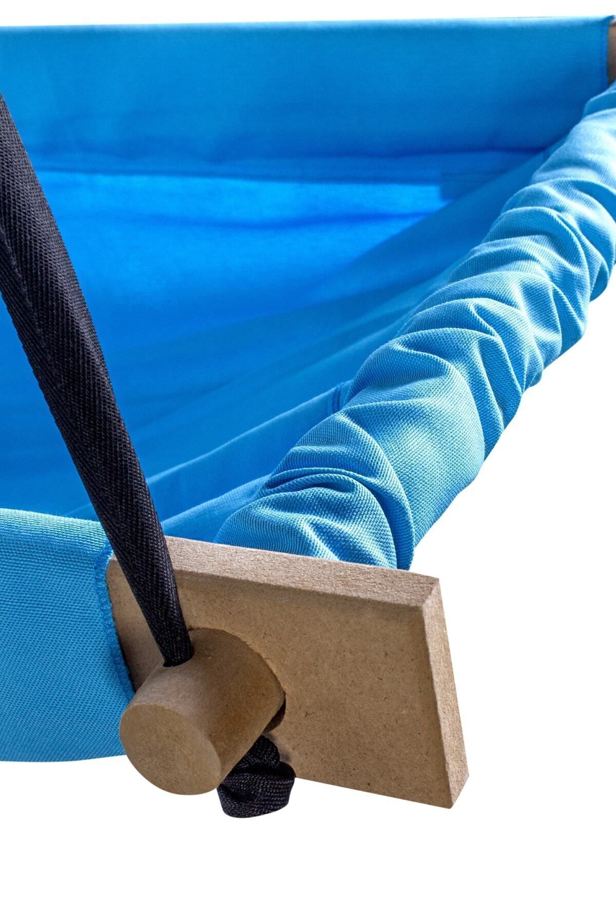 Bundeba Flow Mavi Ahşap Yaylı Zıpzıp Hamak Beşik Hoppala Tavana Asılan Hamak Salıncak Bebek Yatağı fotoğrafı 3 (önizleme)