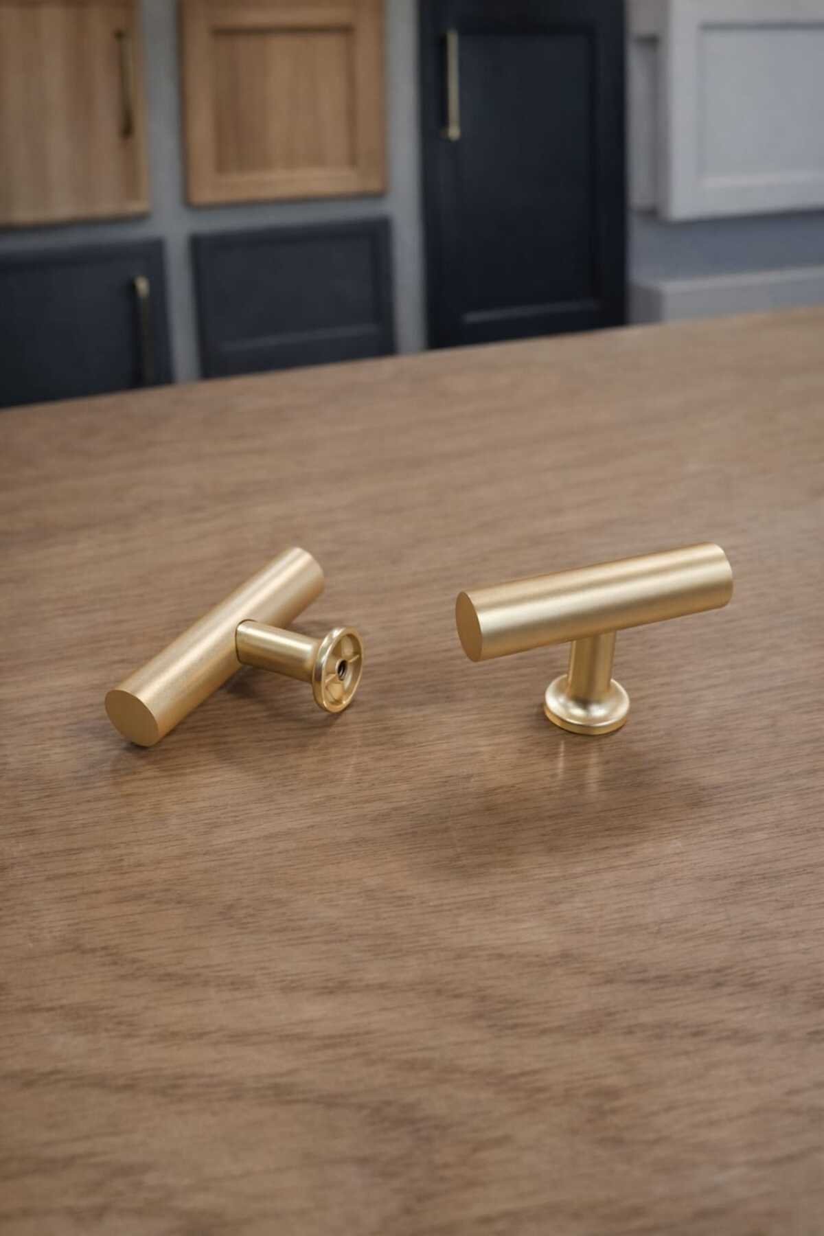 (2 PCS) 4122-5CMSIZE BUTTON HANDLE MATTE GOLD SINGLE HOLE DRAWER TV UNIT CONSOLE CHEST OF DRAWERS FURNITURE HANDLE
