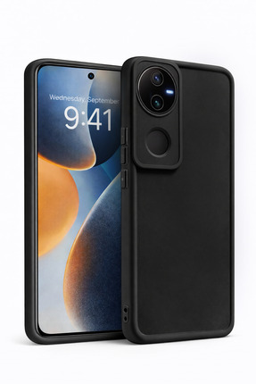 Vissona Vivo V50 Uyumlu Kamera Çıkıntılı Mat Silikon Telefon Kılıfı