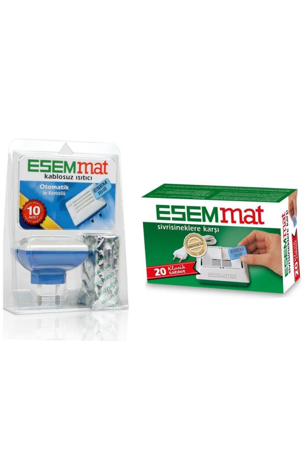 Esemmat kablosuz ısıtıcı sinek kovucu cihaz 10 yedek tablet (ısı kontrollu) + 20 adet tablet 1 kutu
