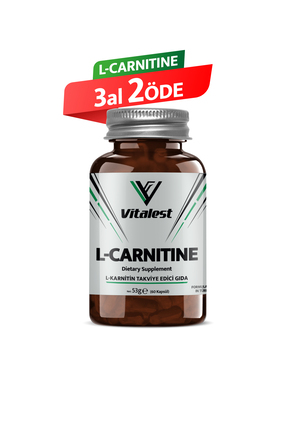 Vitalest L-Carnitine 1500 mg 60 Kapsül | Yeşil Çay Ekstresi + B3 B6 B12 Vitam...