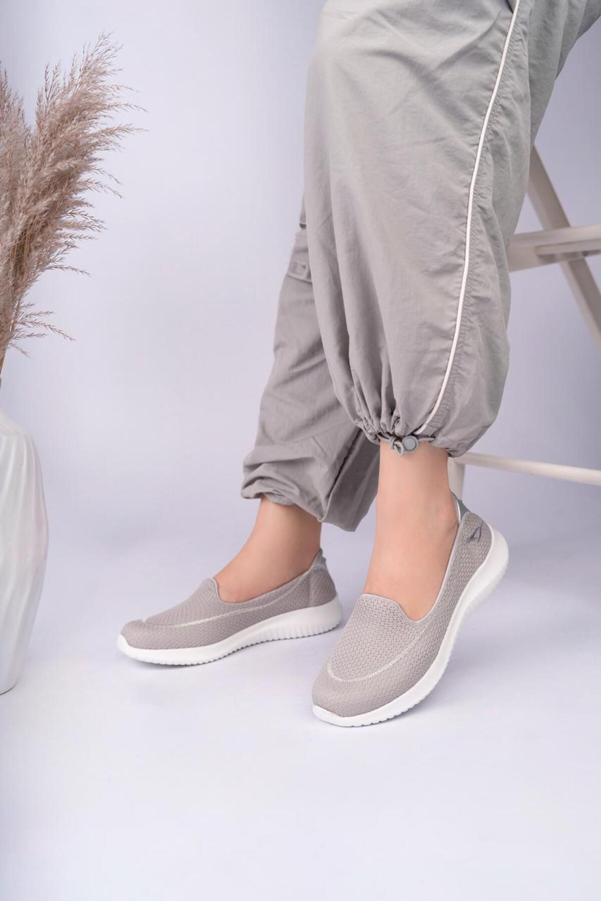 ROSETTE  Kadın GRİ Full Ortopedik Şeker Hastalarına Uygun Günlük Kullanım Yürüyüş Sneakers Ayakkabı