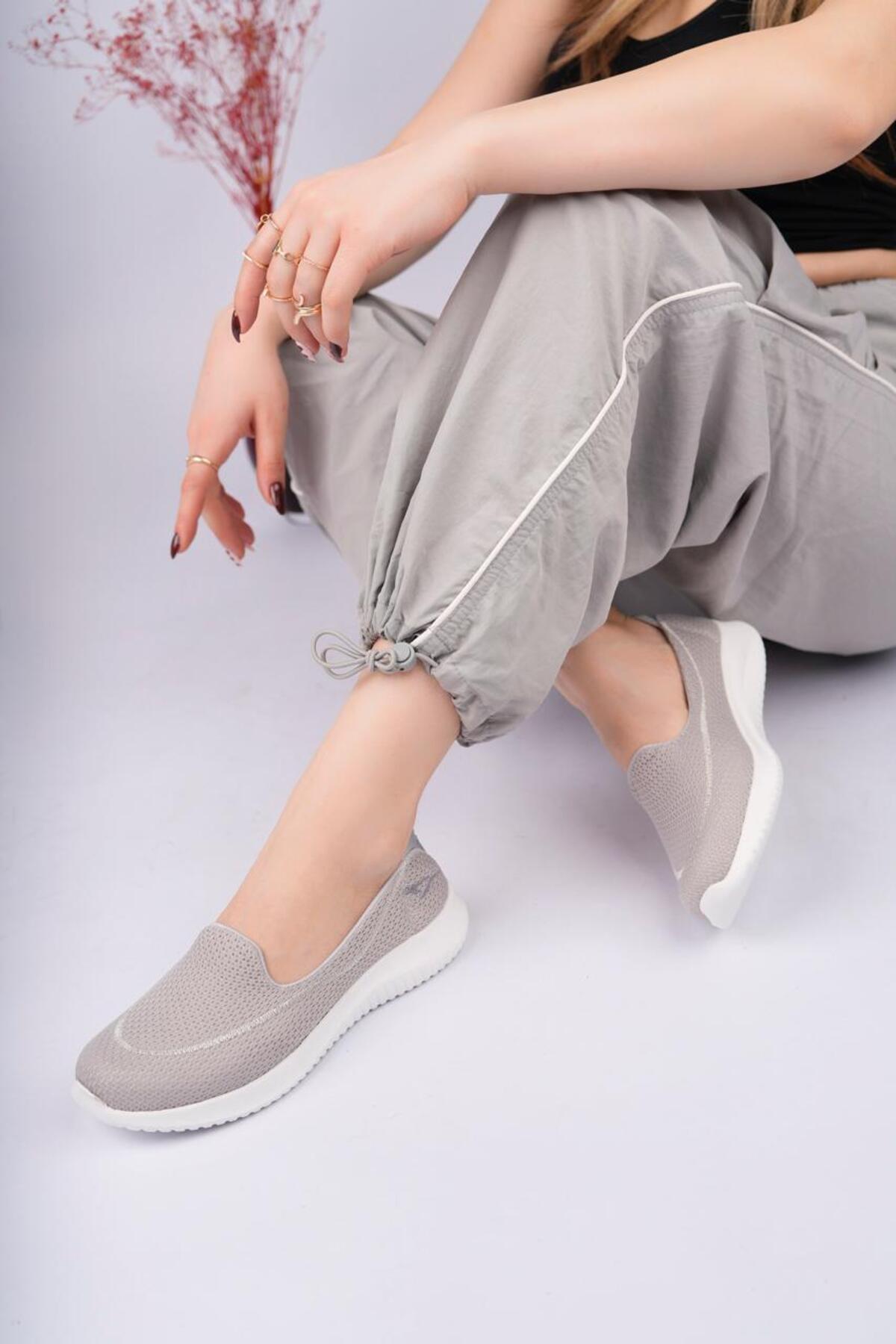 ROSETTE  Kadın GRİ Full Ortopedik Şeker Hastalarına Uygun Günlük Kullanım Yürüyüş Sneakers Ayakkabı - Görsel 2