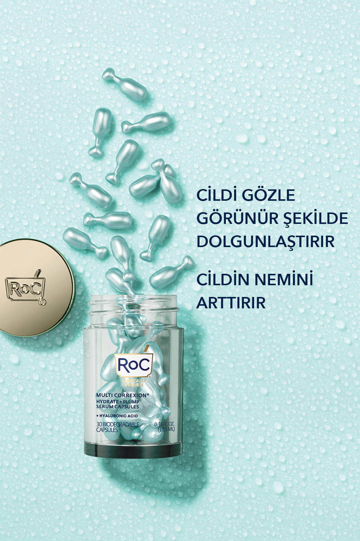 C Vitaminli Cilt Aydınlatıcı Yüz Kremi 50 ml + Yoğun Nemlendirici Kapsül Serum 10 Adet Hediyeli — ROC0025 — تصویر 7 از 8