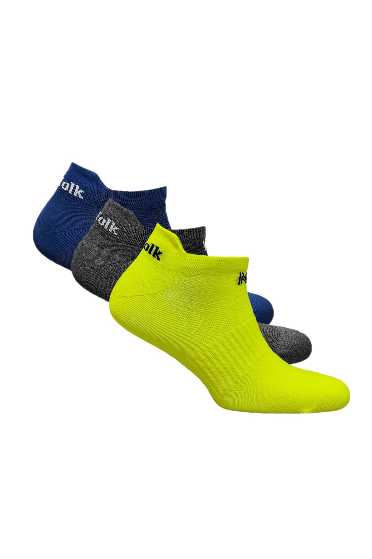 IZZY Multi-SportUltra-Light Low-Cut Socks 3-Pack Yellow/Gray/Navy
