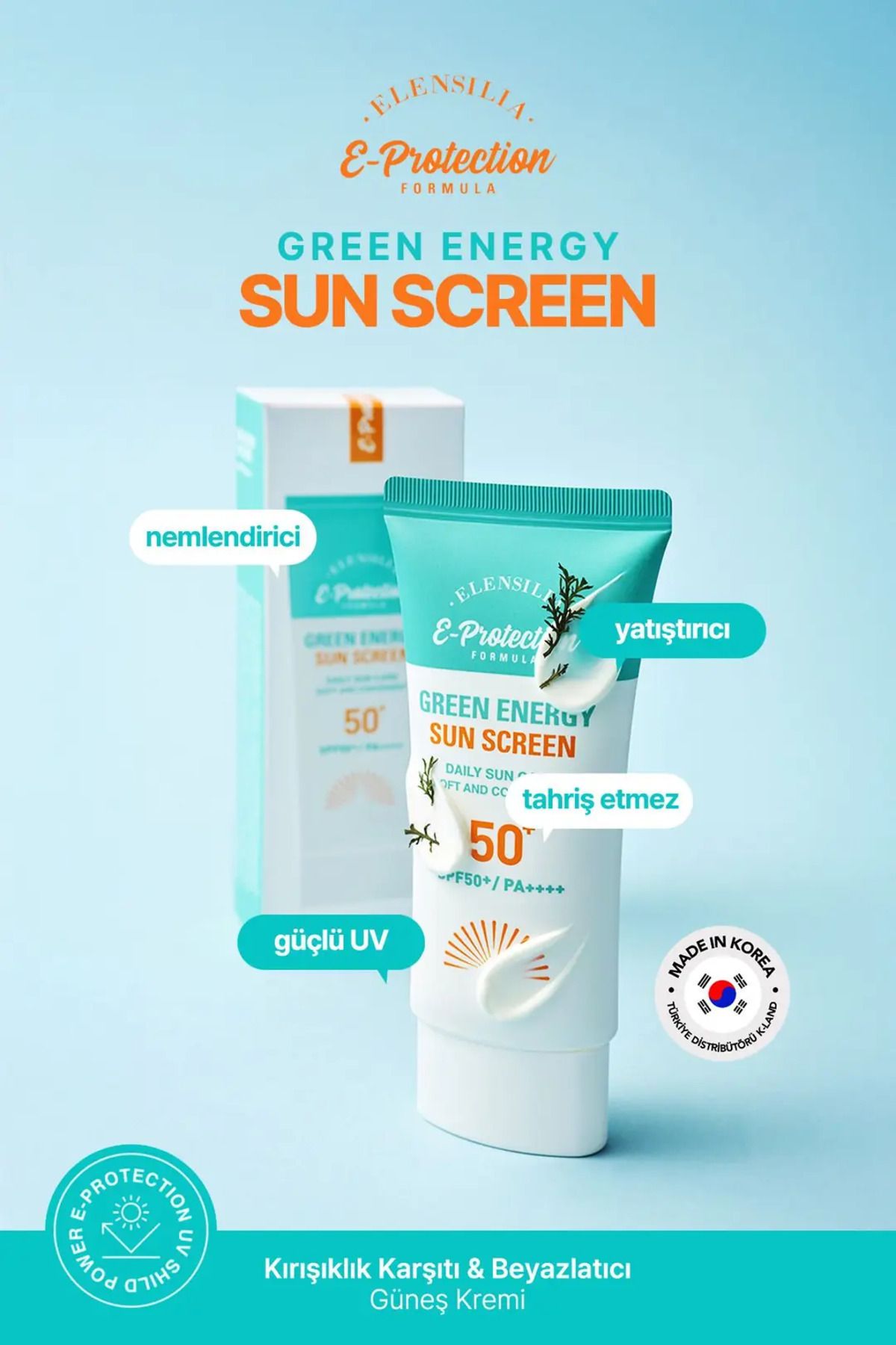 Hassas Ciltlere Özel Yatıştırıcı SPF50+PA++++ Kore Güneş Kremi Green Energy Sun Screen — 8809684OOO175 — تصویر 3 از 5