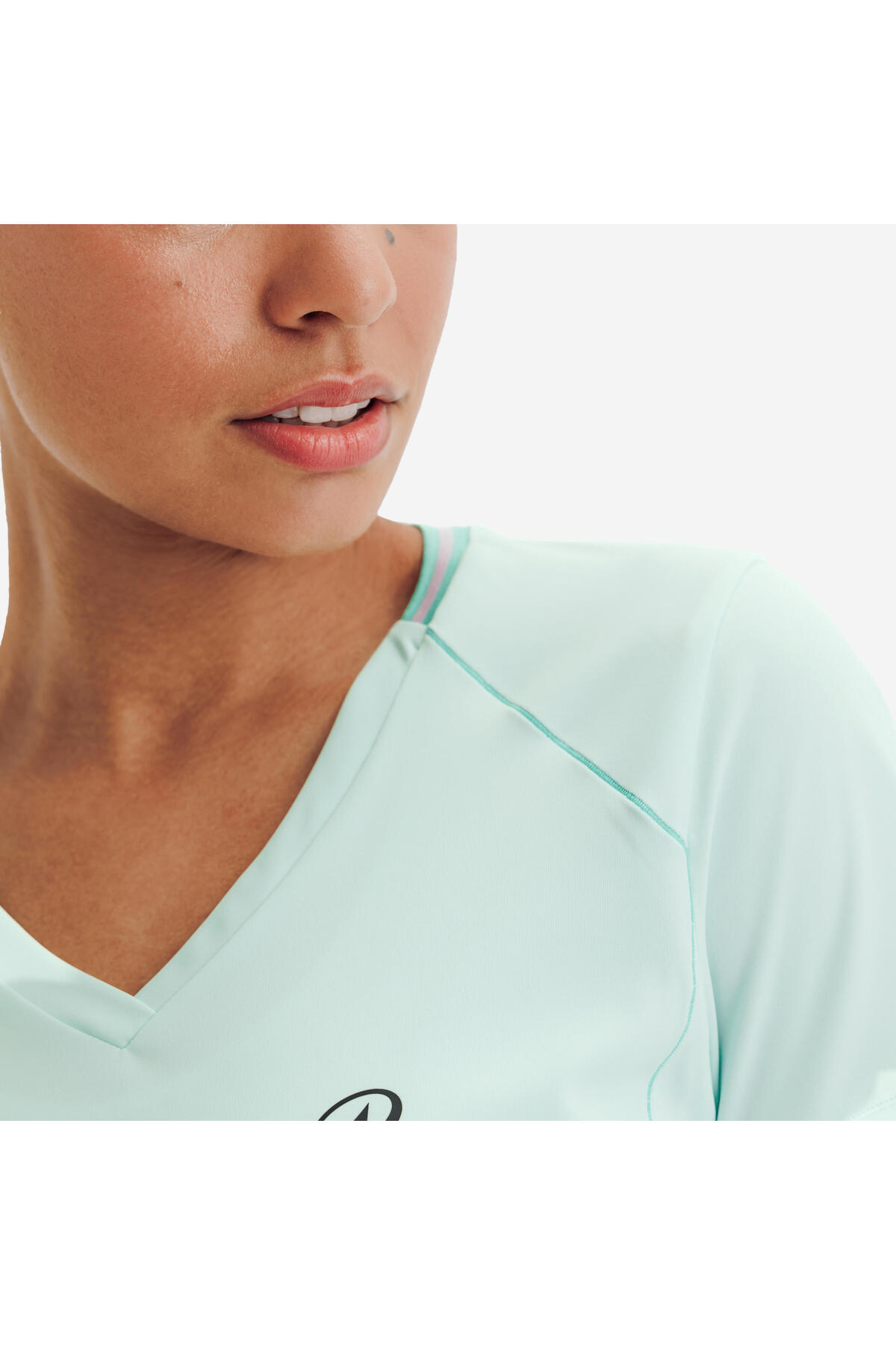 Decathlon Kuikma Kadın V Yaka Tenis Tişörtü - Yeşil - Dry görsel 7
