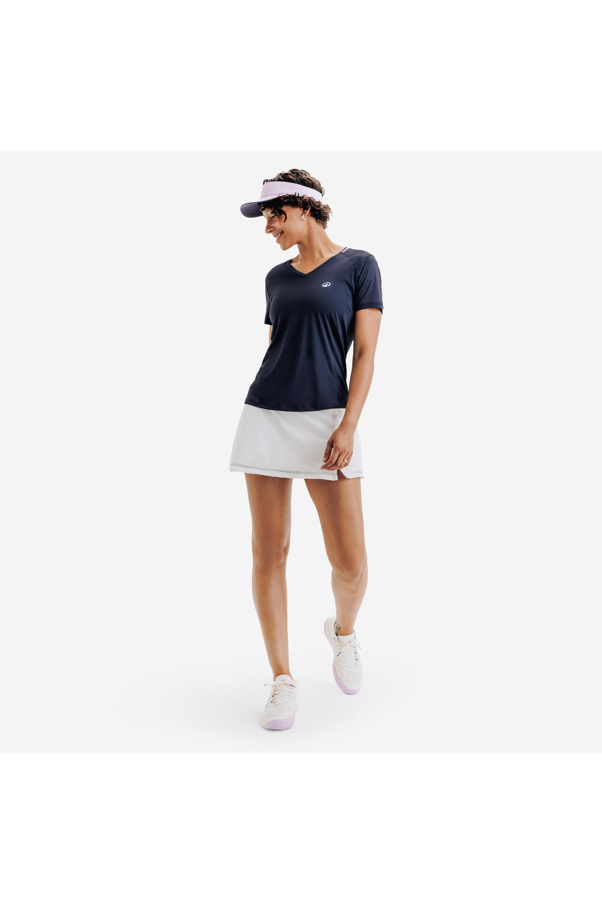 Decathlon Kuikma Kadın V Yaka Tenis Tişörtü - Mavi - Dry görsel 2