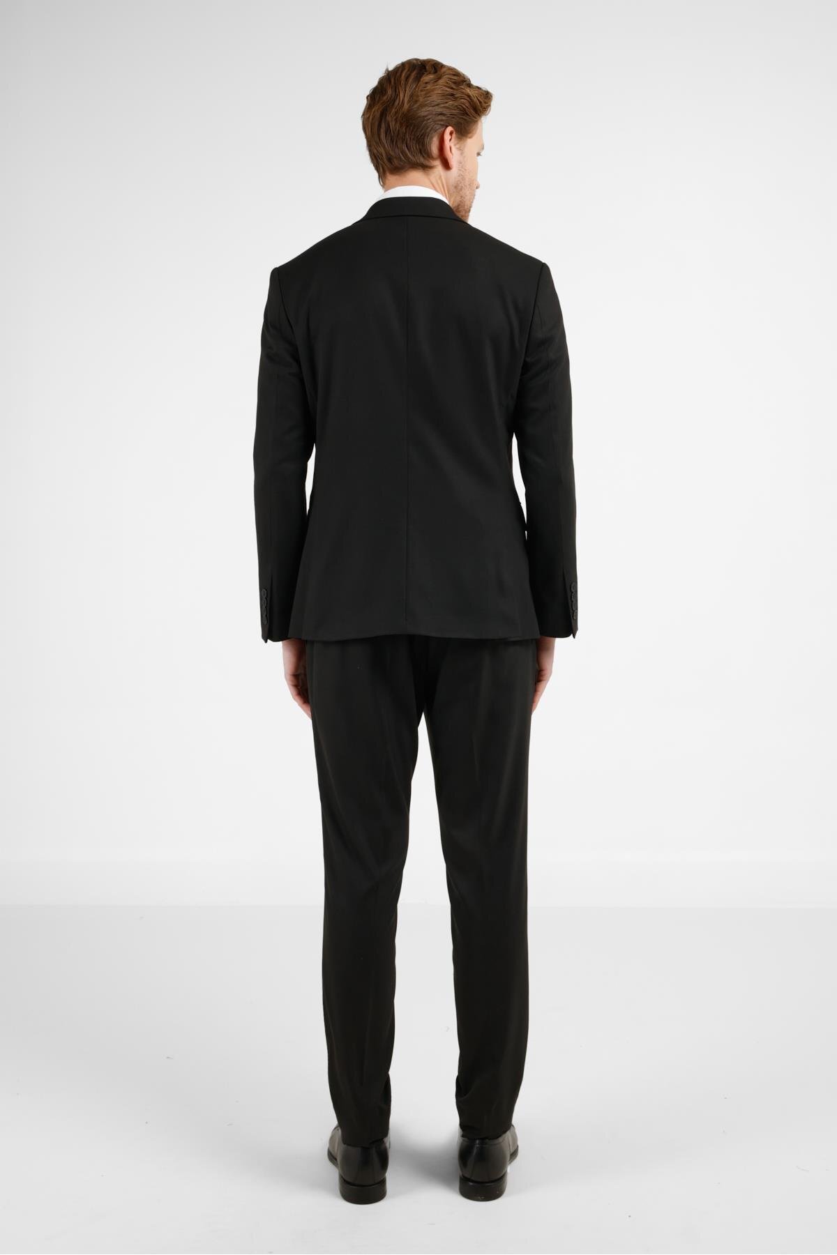 İmza  Siyah Kırlangıç Yaka Tam Astar 6 Drop Slim Fit Takım Elbise 1001255162 - Görsel 5