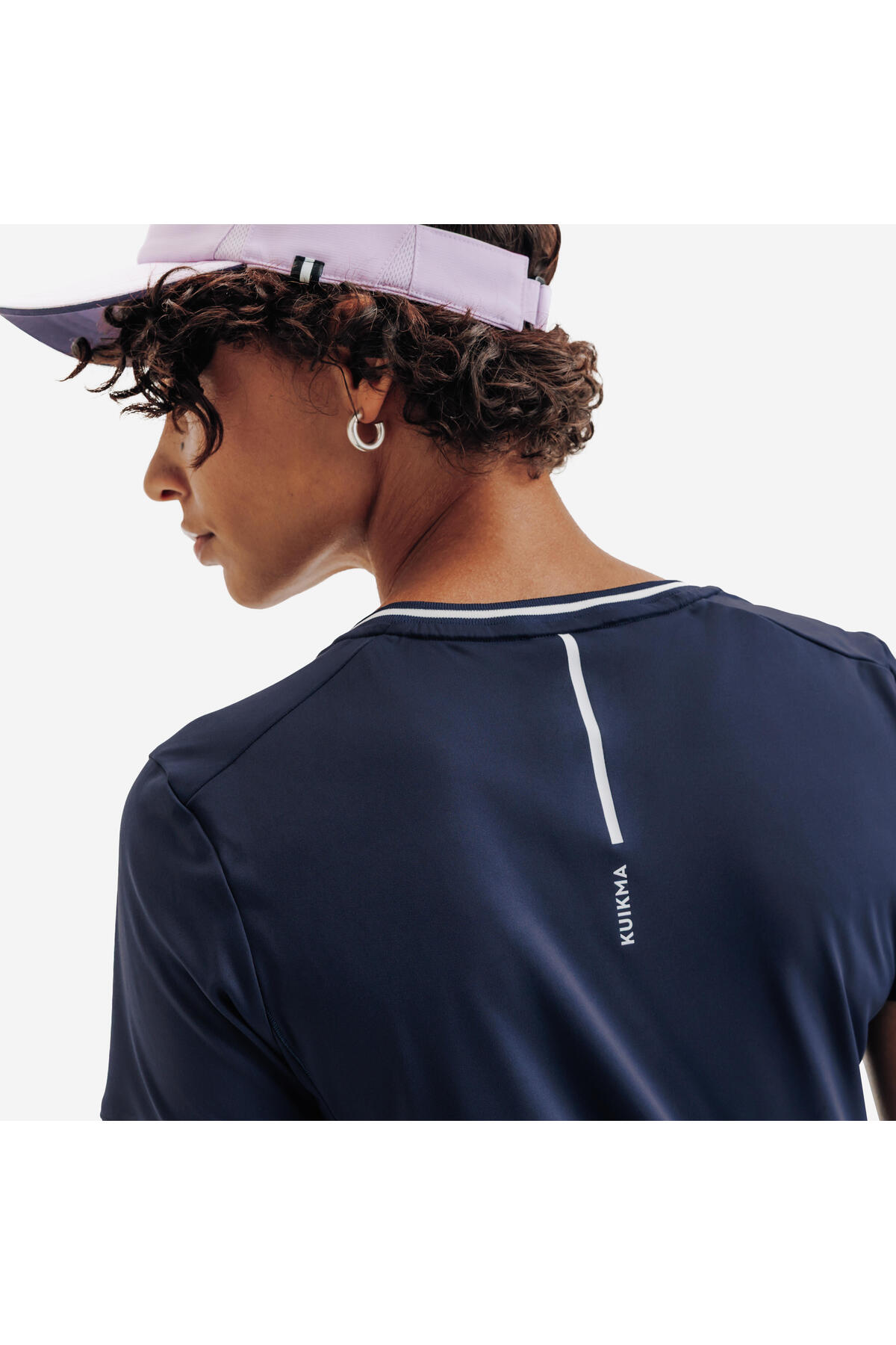 Decathlon Kuikma Kadın V Yaka Tenis Tişörtü - Mavi - Dry görsel 5