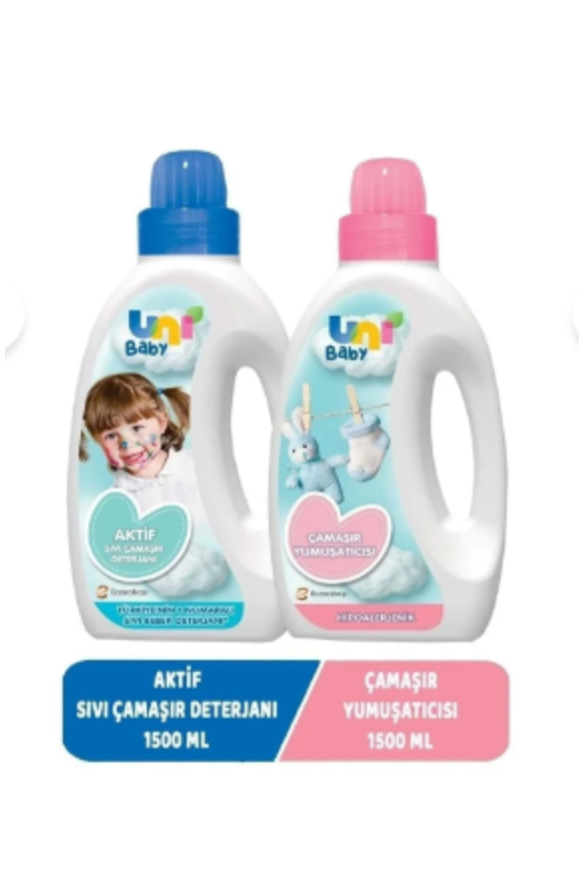 Uni Baby Sıvı Çamaşır Deterjanı Aktif Yumuşatıcı Hassas/Hipoalerjenik 2x1500Ml fotoğrafı 2 (önizleme)