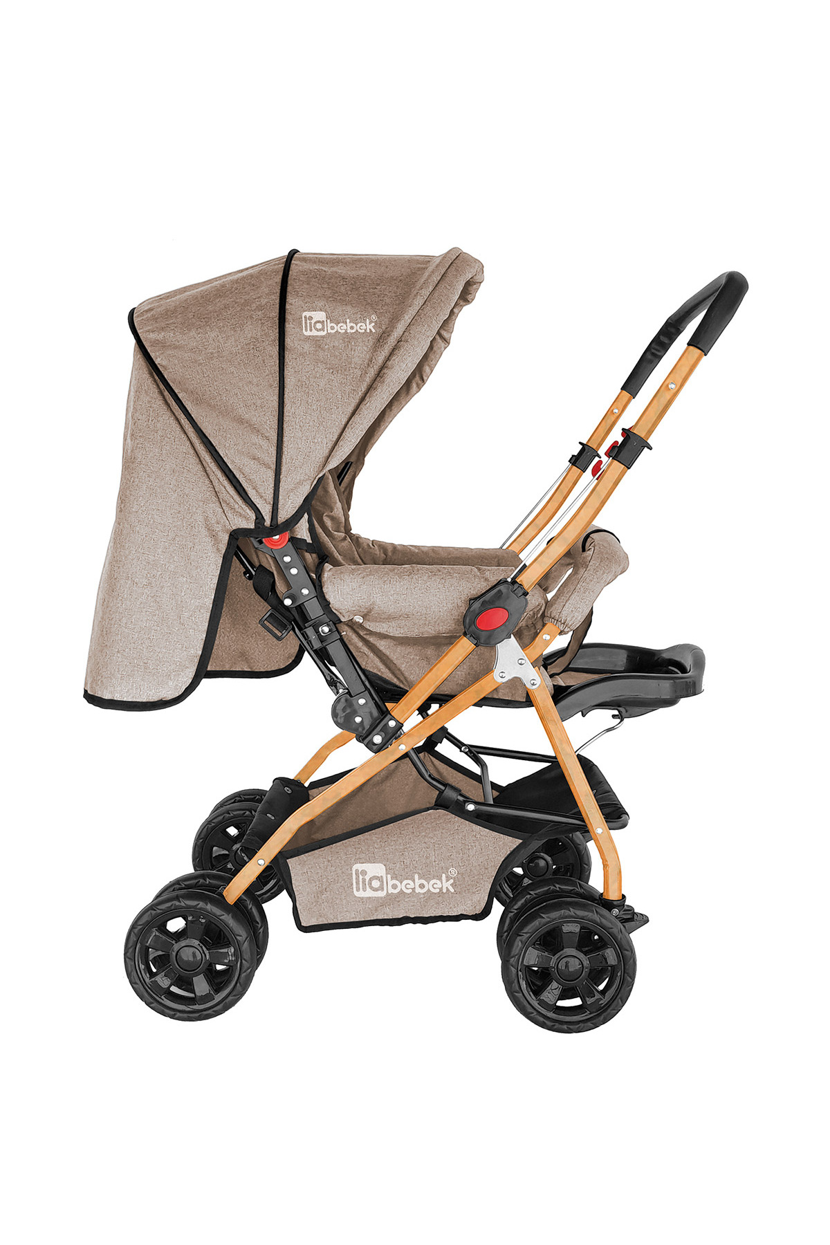 liabebek ZENİT Kahve Gold Çift Yönlü Bebek Taşıma PUSETİ fotoğrafı 4 (önizleme)