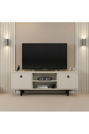 TESSA MOBİLYA 160 Cm Vision Tv Sehpası 55'' Tv Uyumlu Çizgi Ayaklı Geniş Depo...