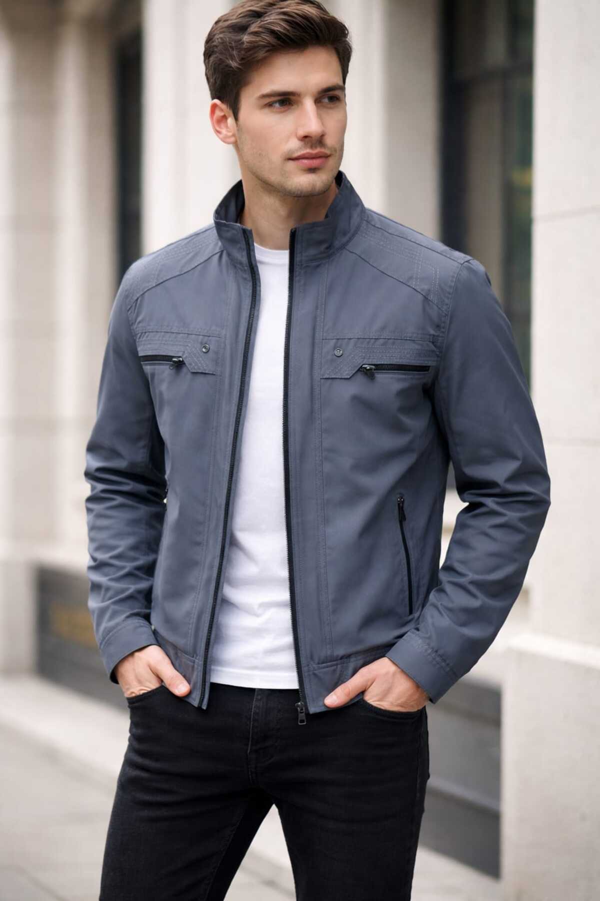 Slimfit Yazlik Spor Mont — خاکستری 851735