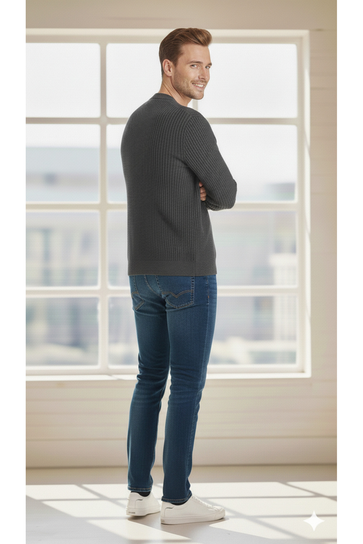 youknitwear you  Maximin %100 Pamuk Erkek Triko Hırka - Görsel 6