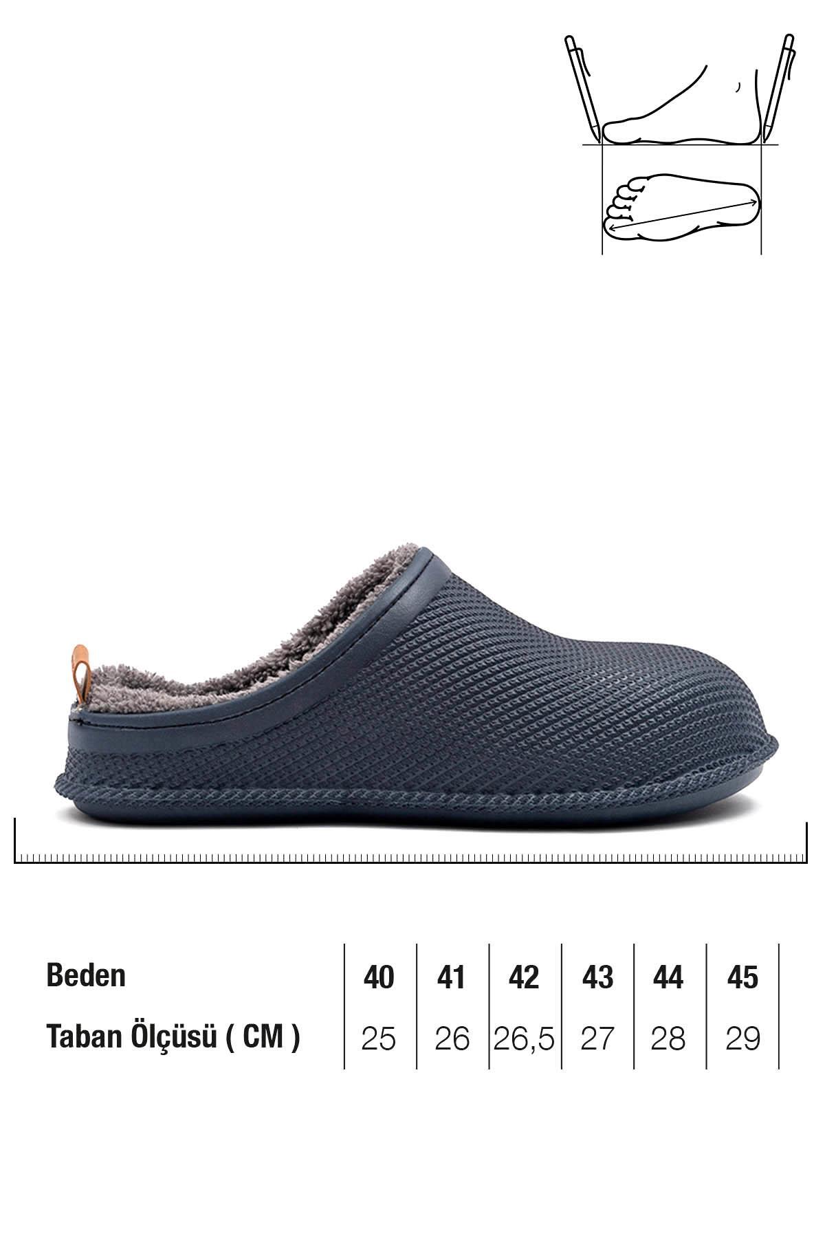 GEZER Marka Erkek Içi Peluş Comfort Taban Eva Ev Terliği görsel 2