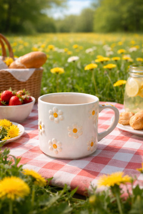 Ekin Concept Kupa Bardak, Seramik Kupa, El Yapımı Seramik Kupa, Papatya Kupa,...