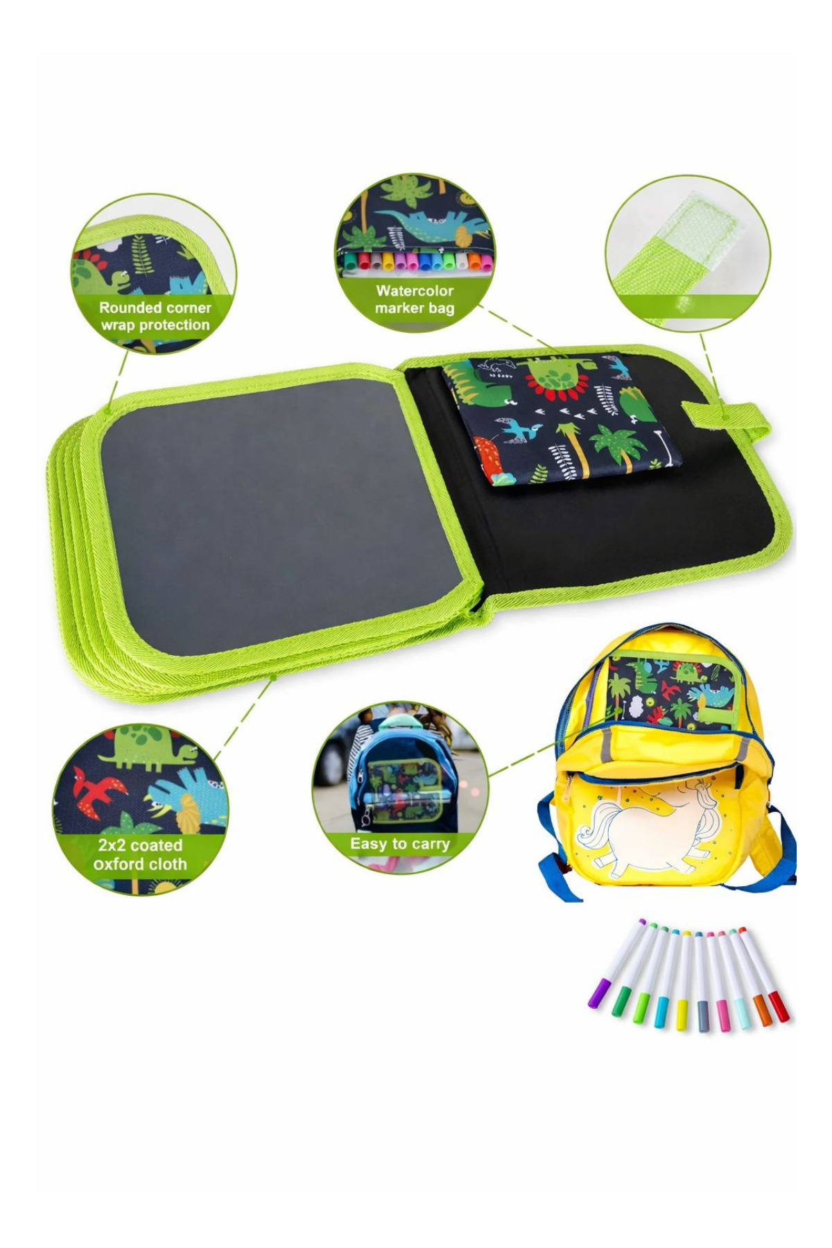 WAPPA Silinebilir Doodle Çizim Defteri / 6 Adet Kalem ve 2 Adet Silme Bezi HEDİYE fotoğrafı 5 (önizleme)