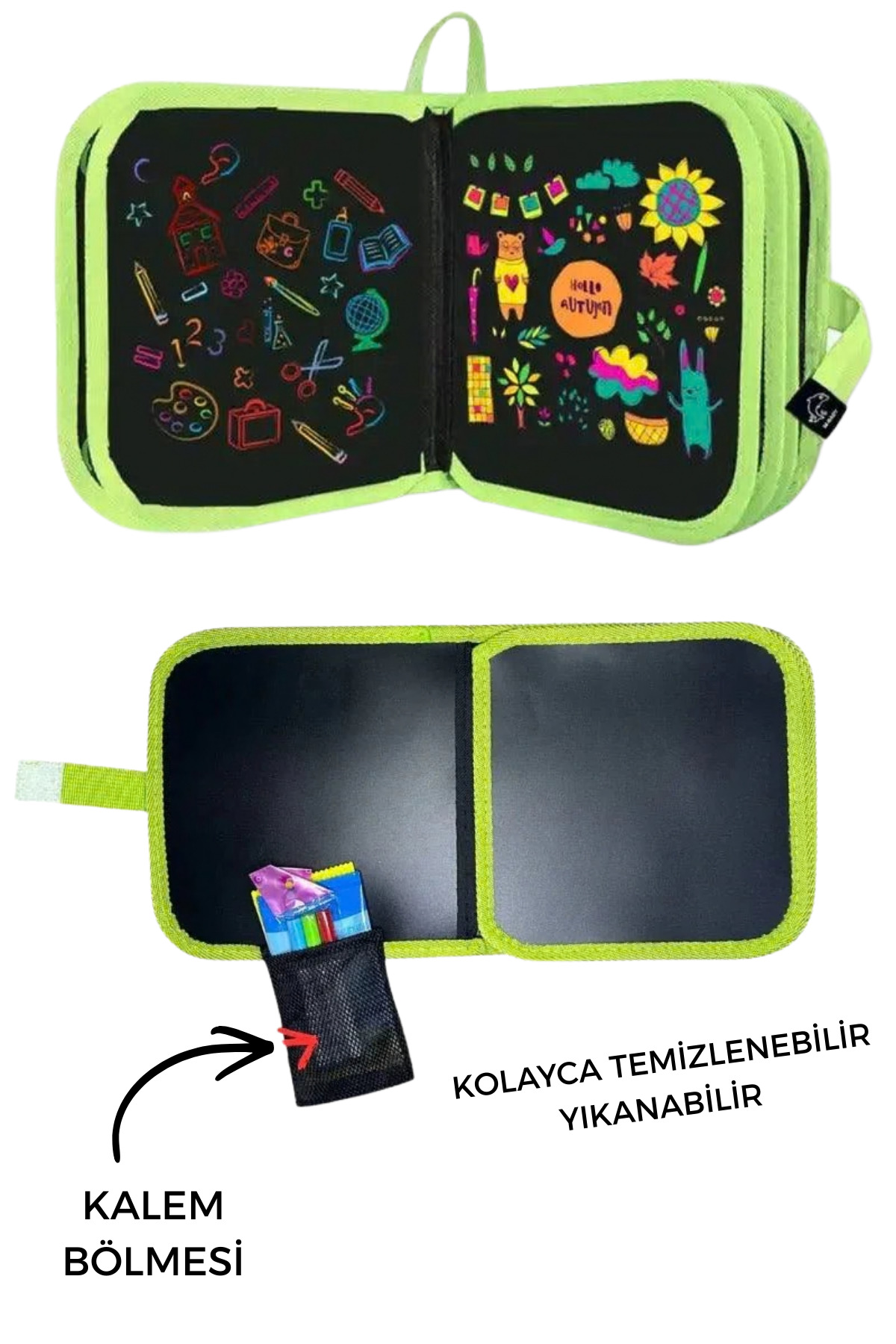 WAPPA Silinebilir Doodle Çizim Defteri / 6 Adet Kalem ve 2 Adet Silme Bezi HEDİYE fotoğrafı 2 (önizleme)