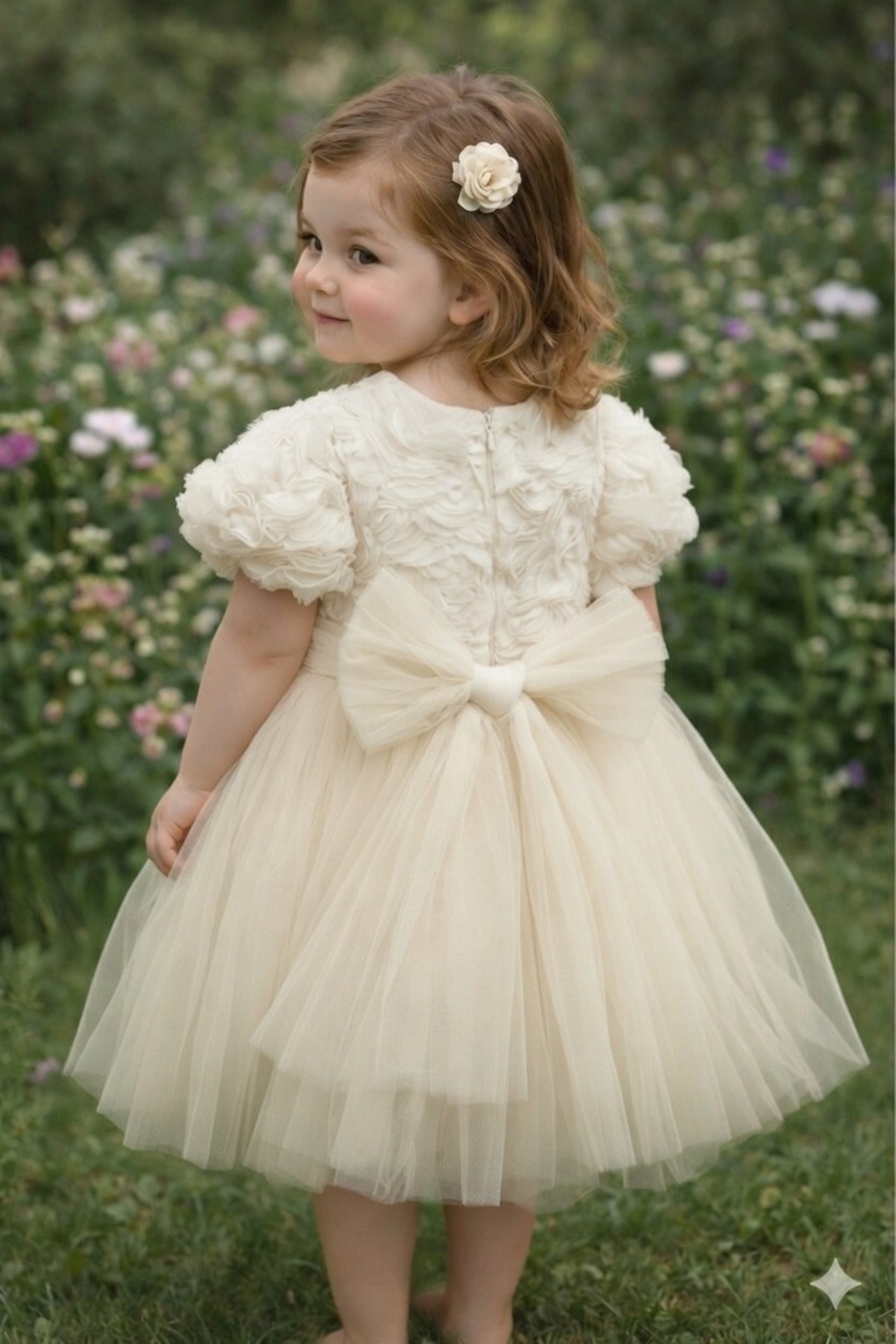 BİLGEN Style KIZ ÇOCUK ELBİSE KISA KOL PARTY DOĞUM GÜNÜ ELBİSE PAMUKLU fotoğrafı 2 (önizleme)