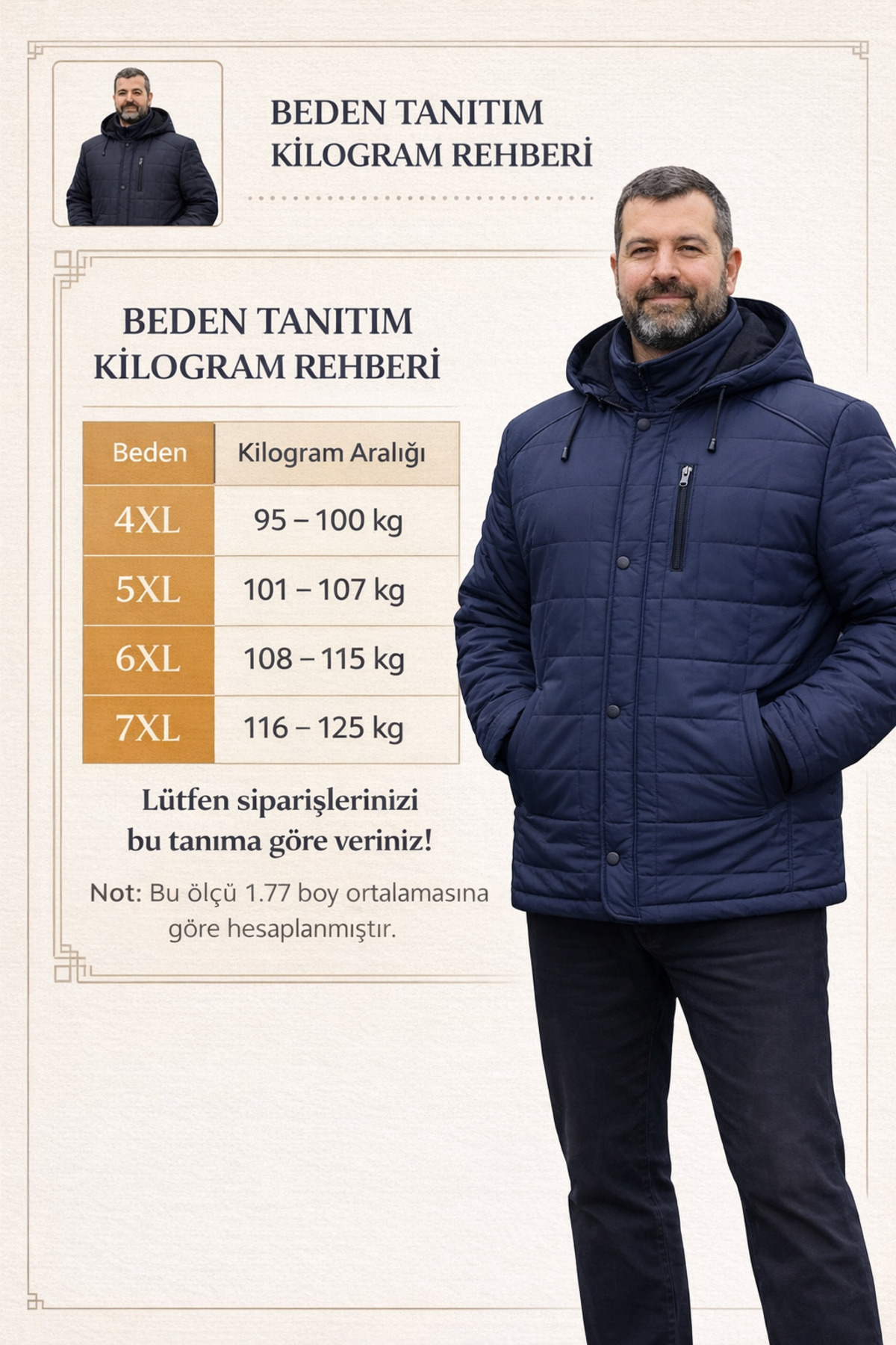 Perfore Büyük Beden Erkek Kaban. 4XL, 5XL, 6XL,7XL görsel 6