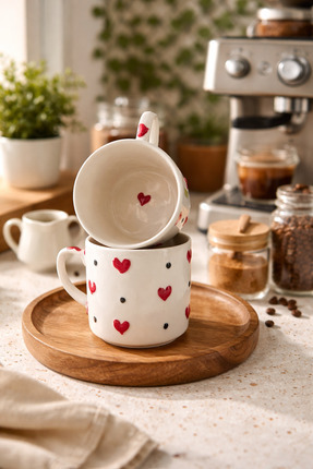 Ekin Concept Kupa Bardak, Seramik Kupa, El Yapımı Seramik Kupa, Kalpli Kupa, ...