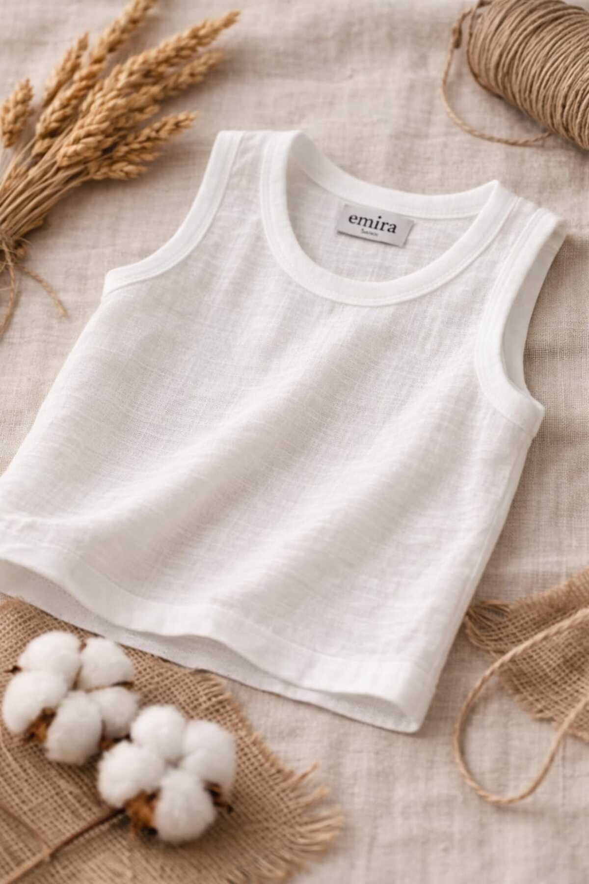 emira tasarım %100 Organik Pamuk Bebek Atleti Özel Üretim, Dokuma Kumaş 0-3 Yaş fotoğrafı 3 (önizleme)