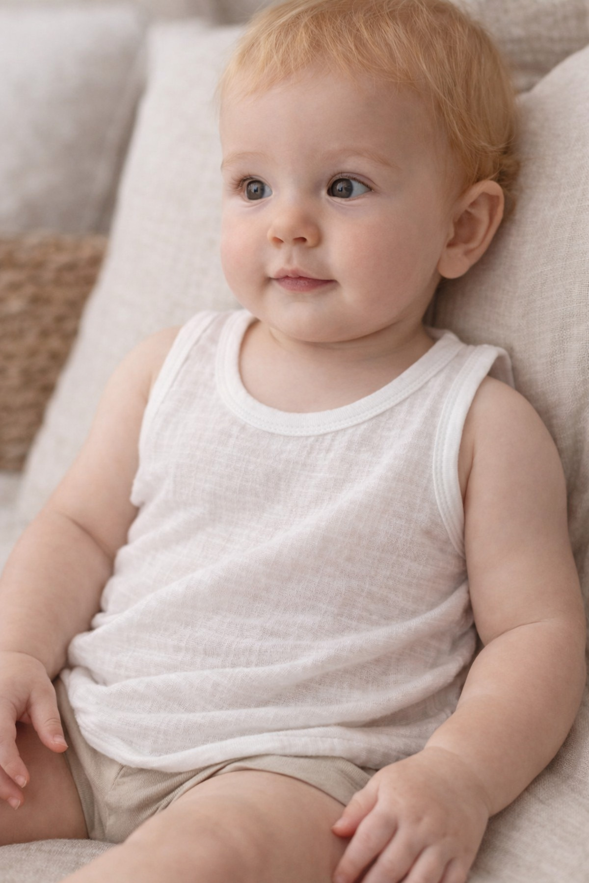 emira tasarım %100 Organik Pamuk Bebek Atleti Özel Üretim, Dokuma Kumaş 0-3 Yaş fotoğrafı 4 (önizleme)