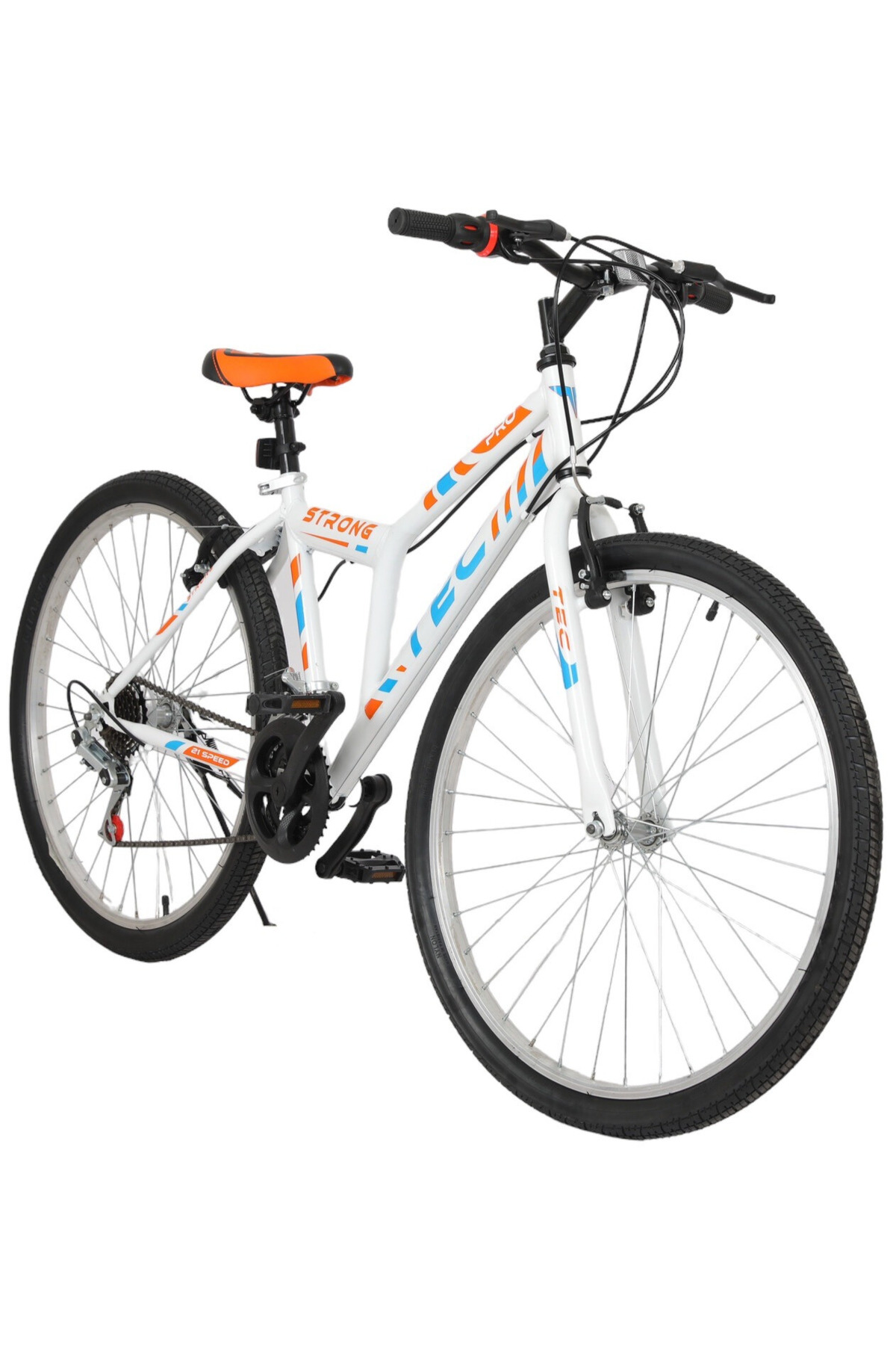 Bicycle Strong 24" Rim 21 Gear Men's Mountain Bike White-Orange