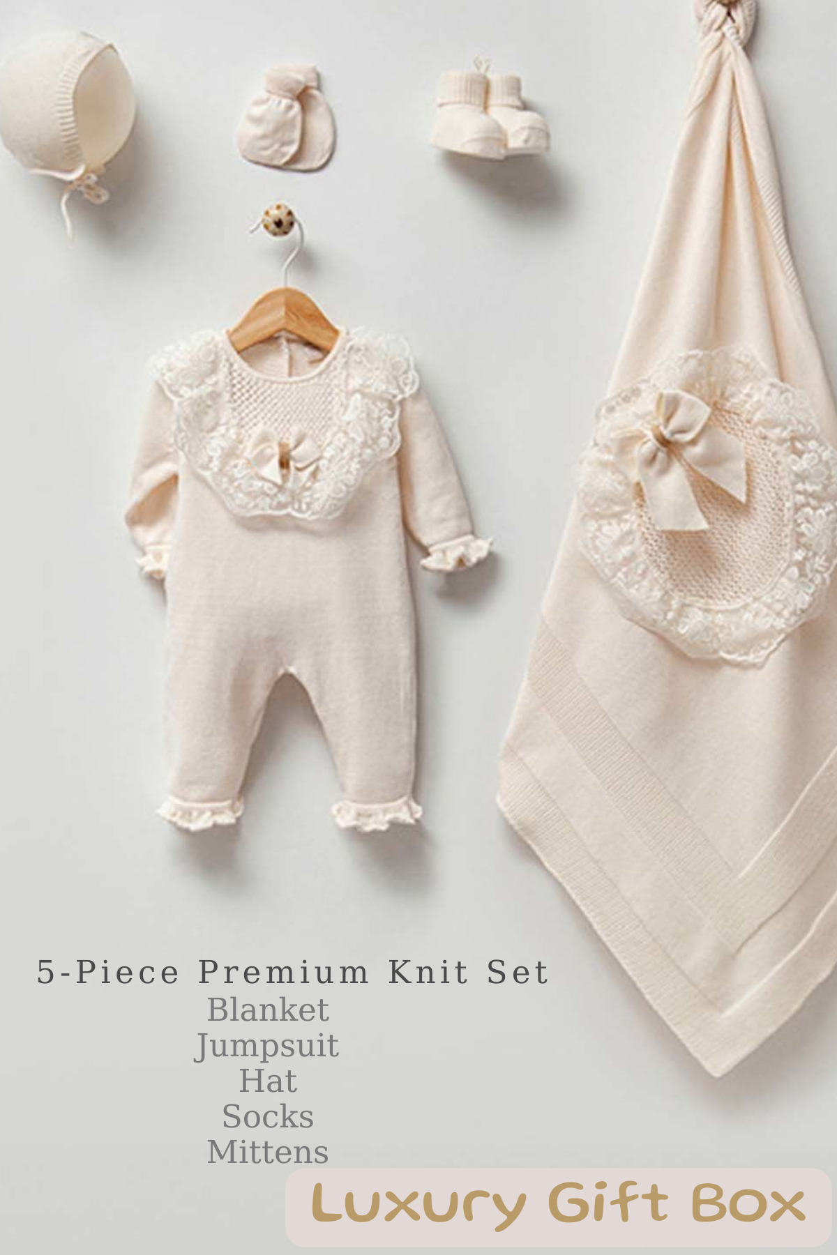 Naka Concept Naturel 5’li Organik Pamuk Hastane Çıkış Seti Premium Organic Cotton Newborn Set Gift Ready fotoğrafı 4 (önizleme)