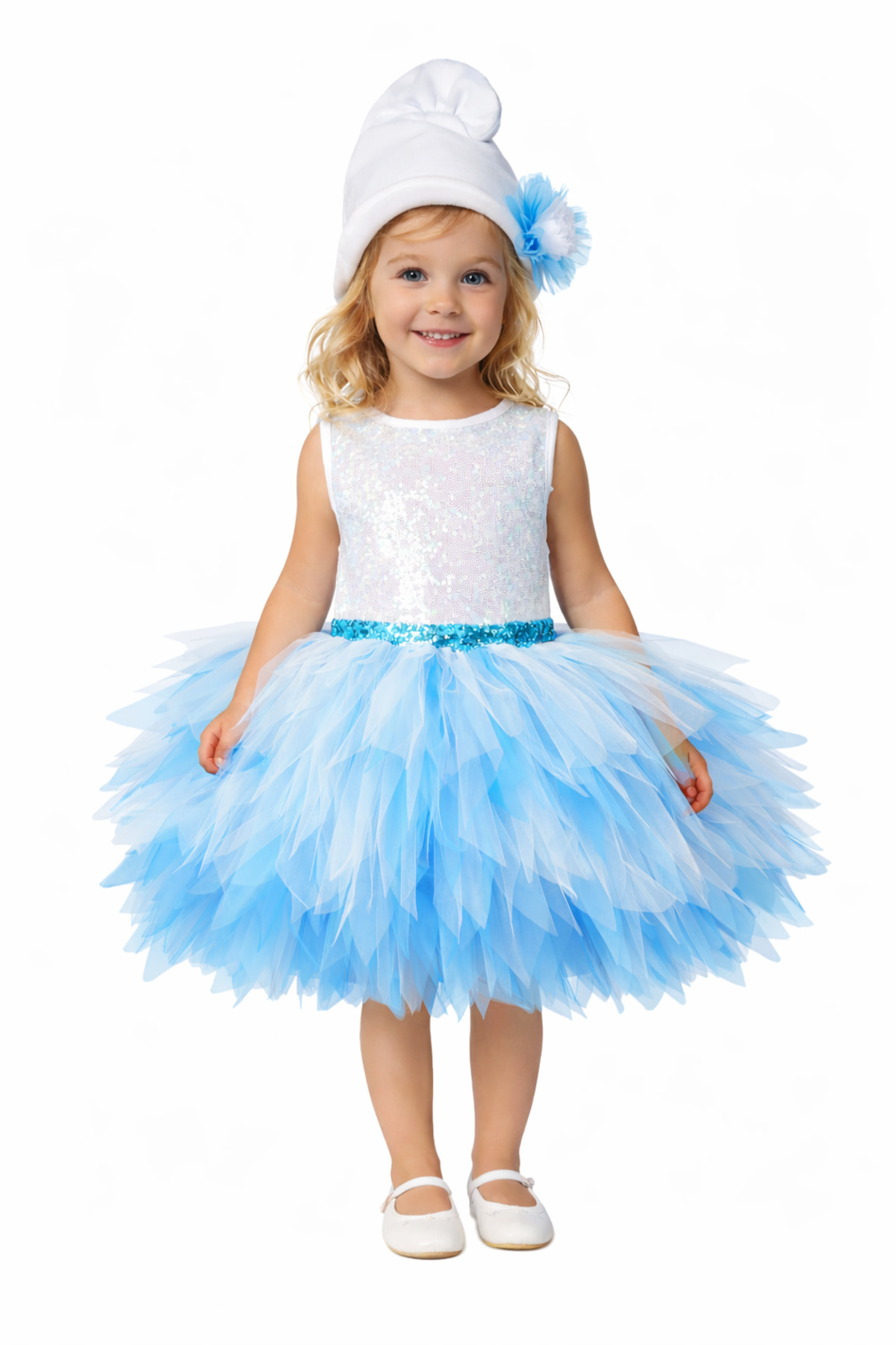 Papatya Girl's White Smurfette Costume- Trendyol