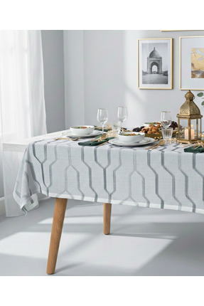 PİKKO HOME BEYAZ POLYESTER GEOMETRİK JAKARLI(LM)