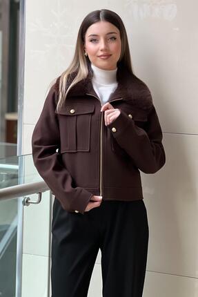 Missemramiss Kürklü Kaşe Kısa Ceket