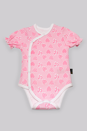 Kidyra %100 Pamuk Kruvaze Yaka Çıtçıtlı Bebek Body