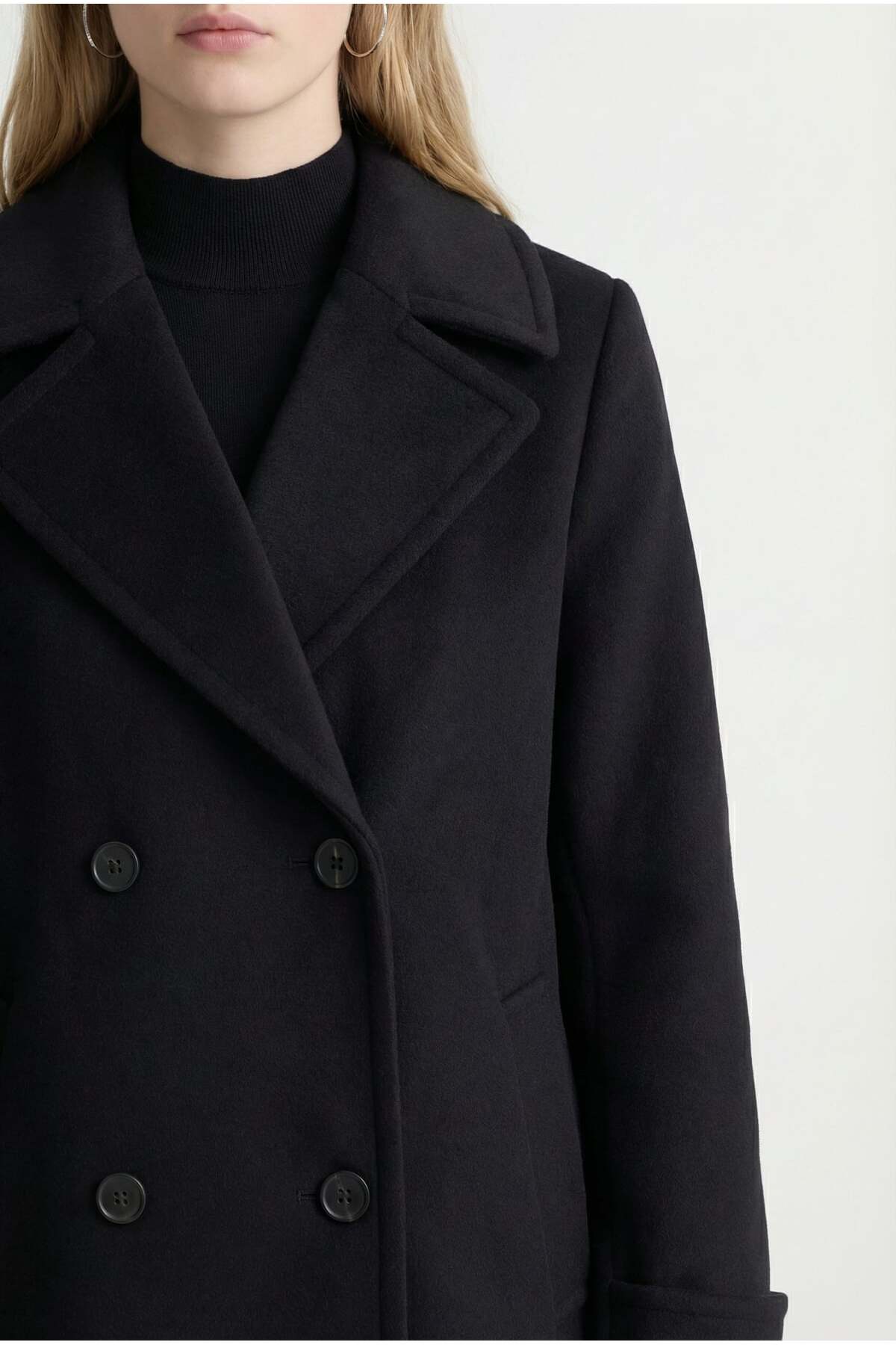 PAULMARK  Kadın Kısa Kaşe Kaban - Görsel 4