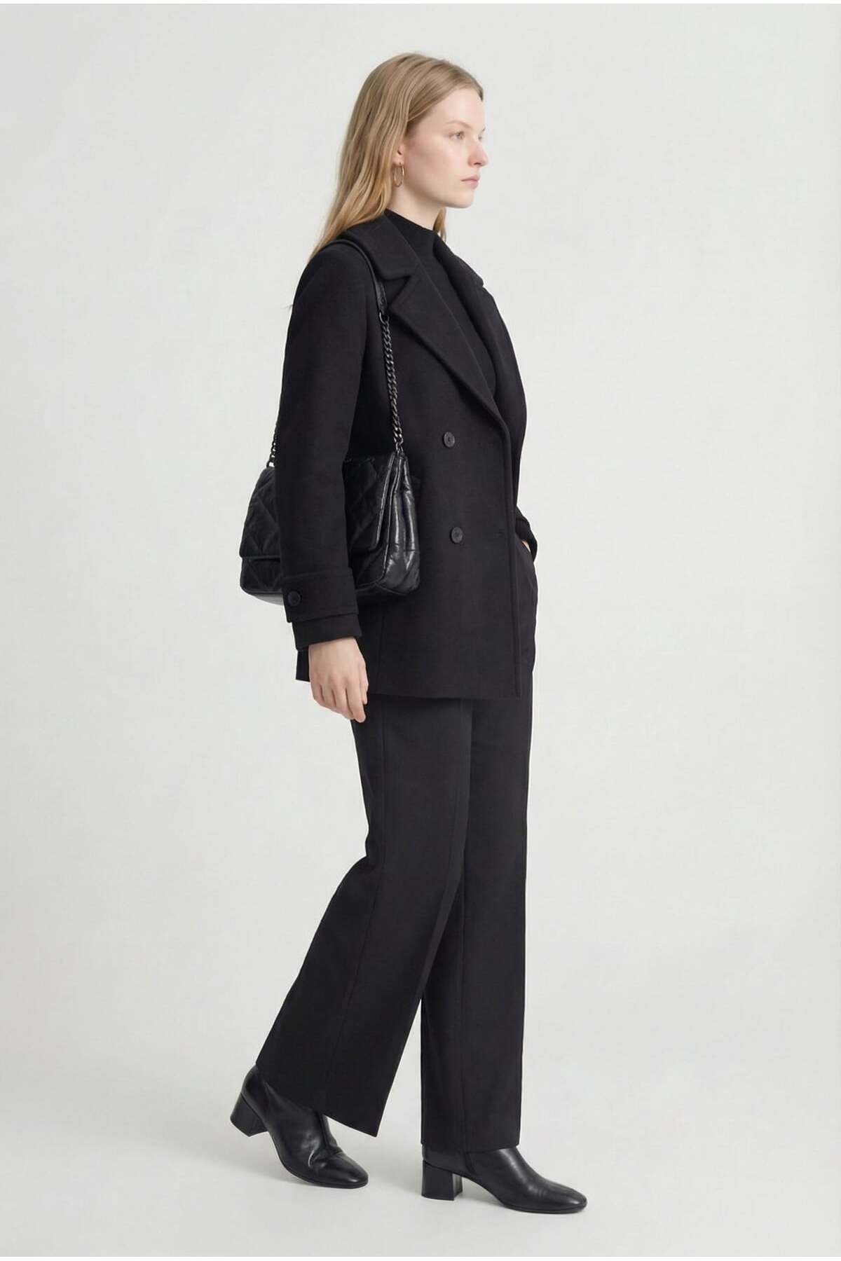 PAULMARK  Kadın Kısa Kaşe Kaban - Görsel 2