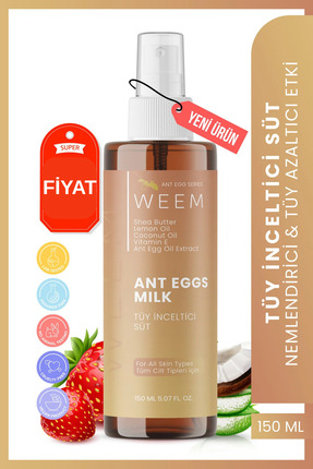 weem Karınca Yumurtası Yağı İçeren Tüy Azaltıcı & ve Vücut Nemlendirici Süt 1...