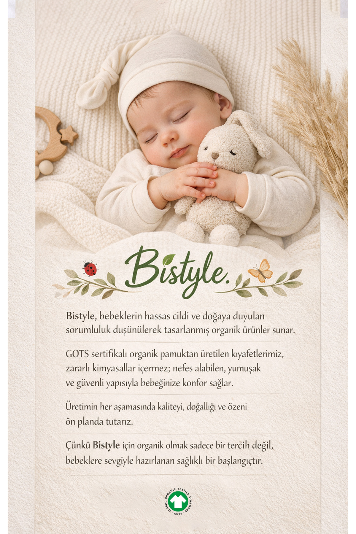 Bistyle %100 Organik Pamuk Kruvaze Body Kısa Kollu Yenidoğan / So Bear Kız Erkek Unisex Bebek fotoğrafı 7 (önizleme)