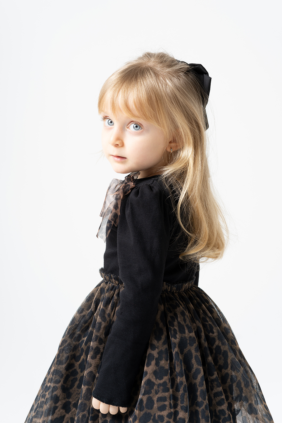 Banamio Nevada Kız Bebek Çocuk Kaşkorse Leopar Desenli Tüllü Elbise fotoğrafı 3 (önizleme)