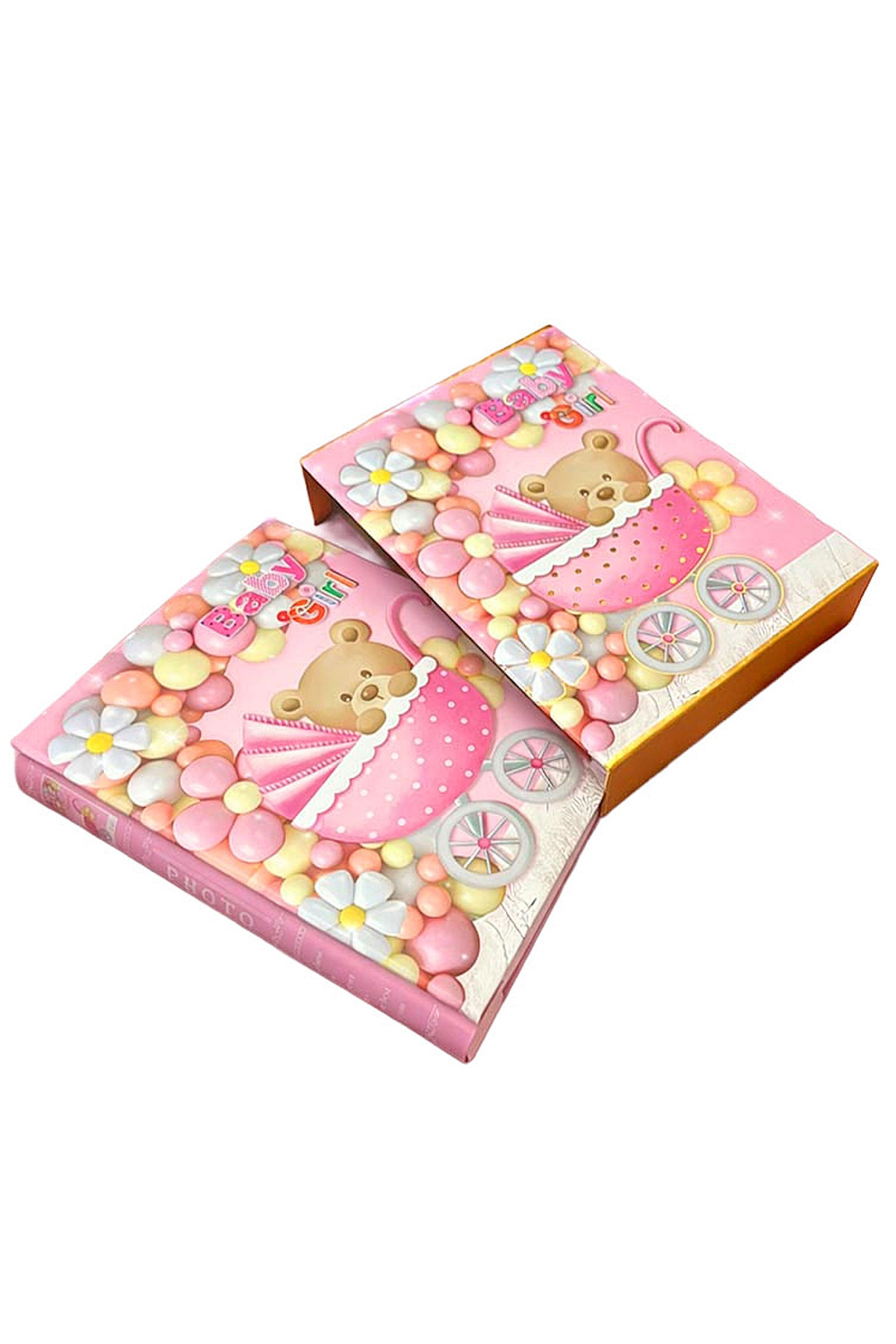 Relavant Kız Bebek Hediye Seti Anı Defteri & Fotoğraf Albümü 200'lük Pembe Özel Hediyelik fotoğrafı 2 (önizleme)