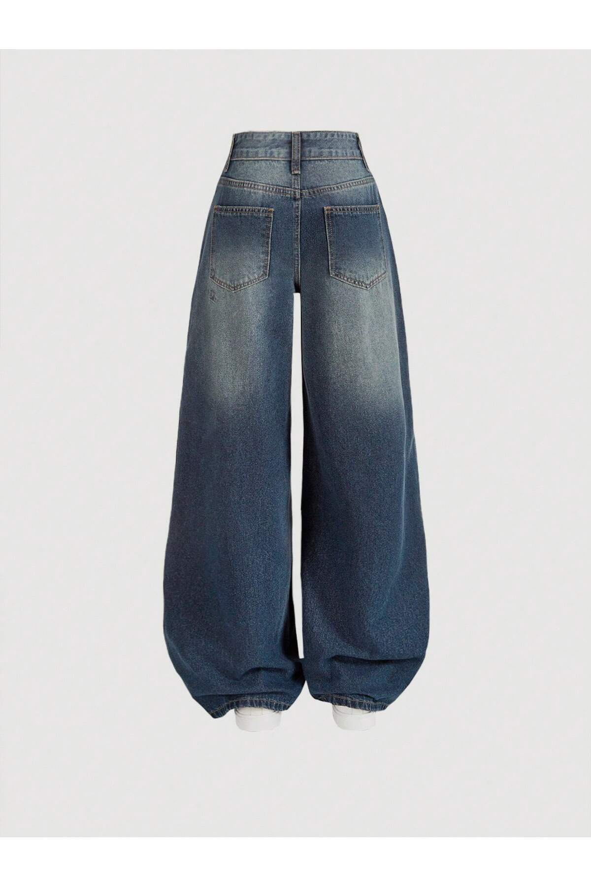 Gofeel  Baggy Salaş Cepli Bol Kesim Kot Pantolon - Görsel 2