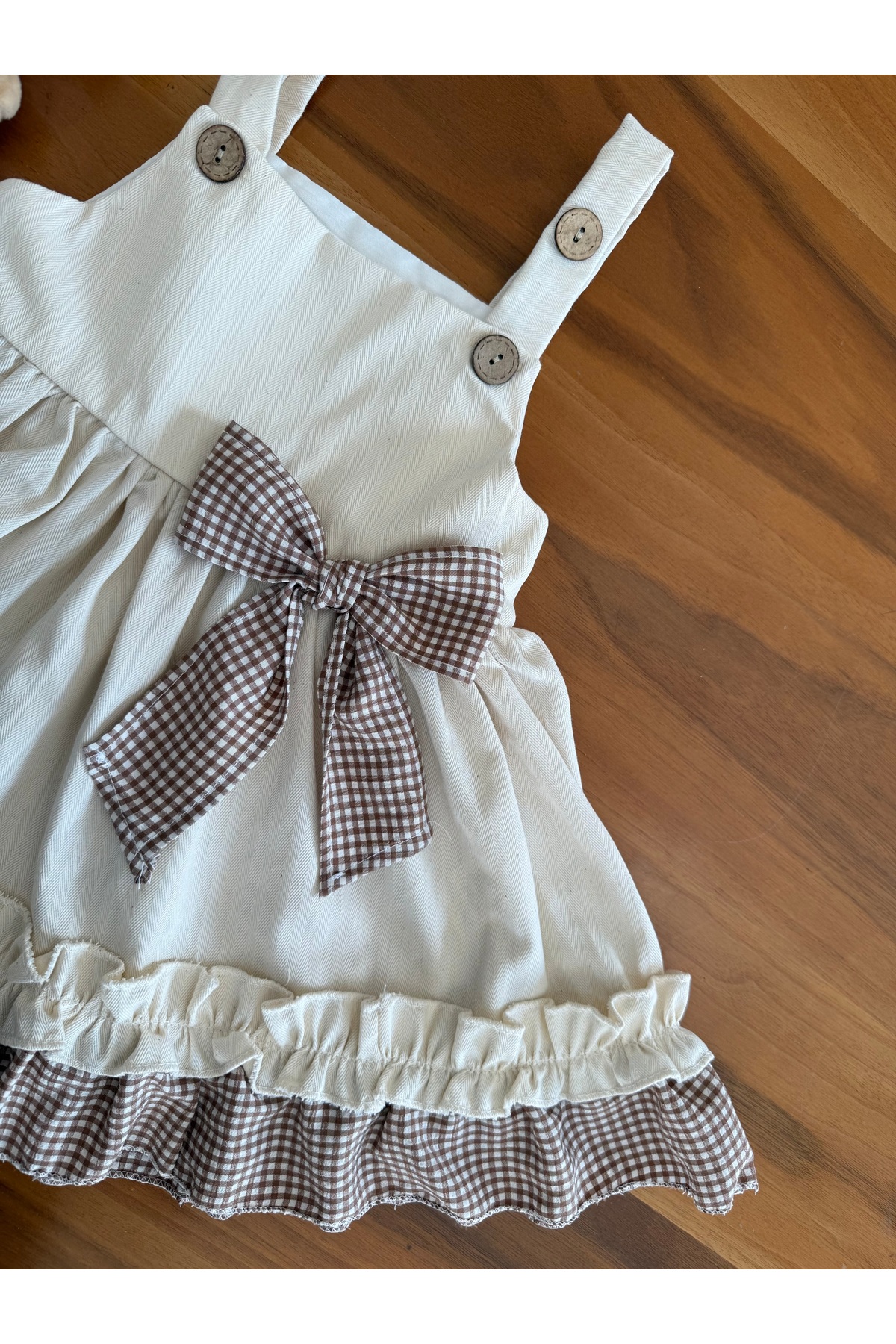 Mini Chics Pötikare Fırfırlı Keten Kız Çocuk Jile fotoğrafı 3 (önizleme)