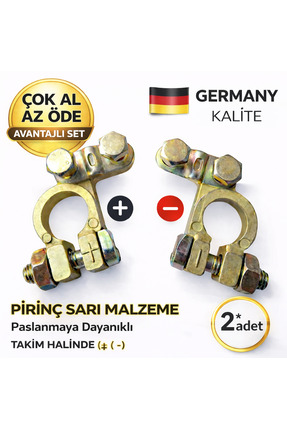 SELTEL Çelik Civatalı Akü Kutup Başı Seti 2’li (+ / –) | Altı Köşe Somunlu | ...