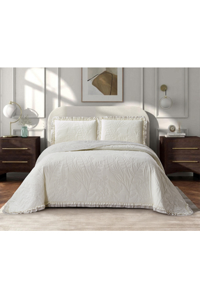 Valensi Home Madrid Çift Kişilik Yatak Örtüsü - Krem