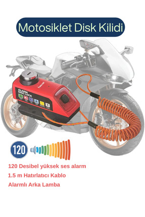 MATECHNO Alarmlı Işıklı Disk Motor Kilidi Motosiklet Sesli Alarm Yüksek Sesli...