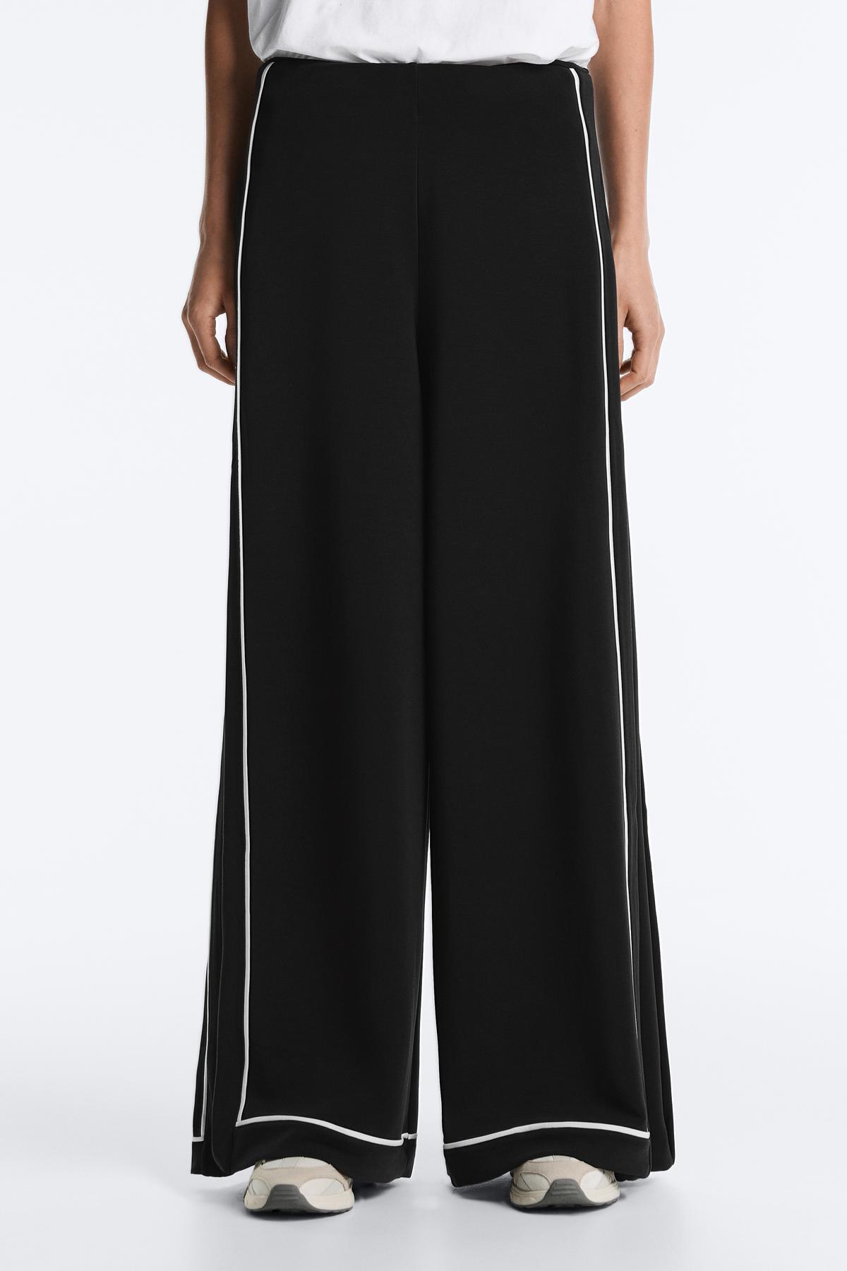 Oysho  Kontrast Piping Detaylı Yumuşak Dokunuşlu Modal Geniş Paça Pantolon