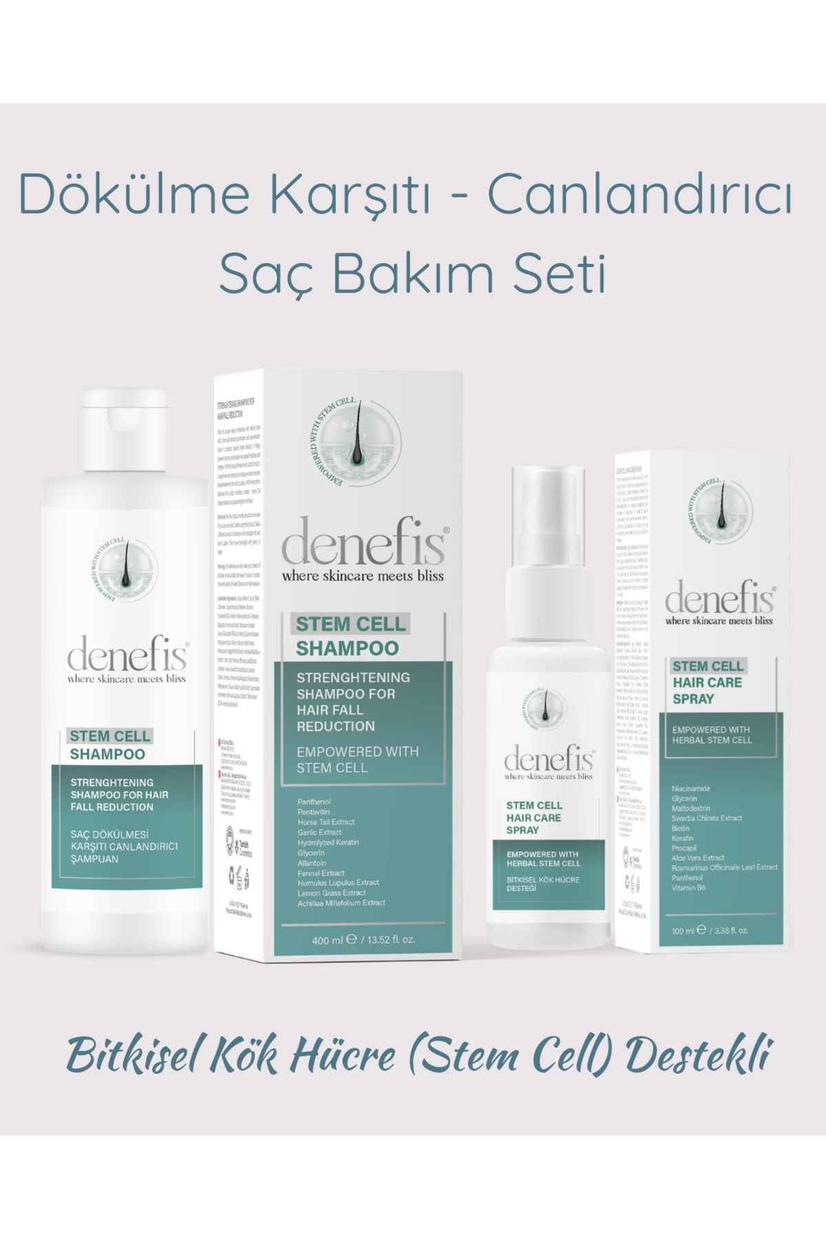 Bitkisel Kök Hücre (Stem Cell) Destekli Dökülme Karşıtı - Canlandırıcı Saç Bakım Seti — saçbakımseti