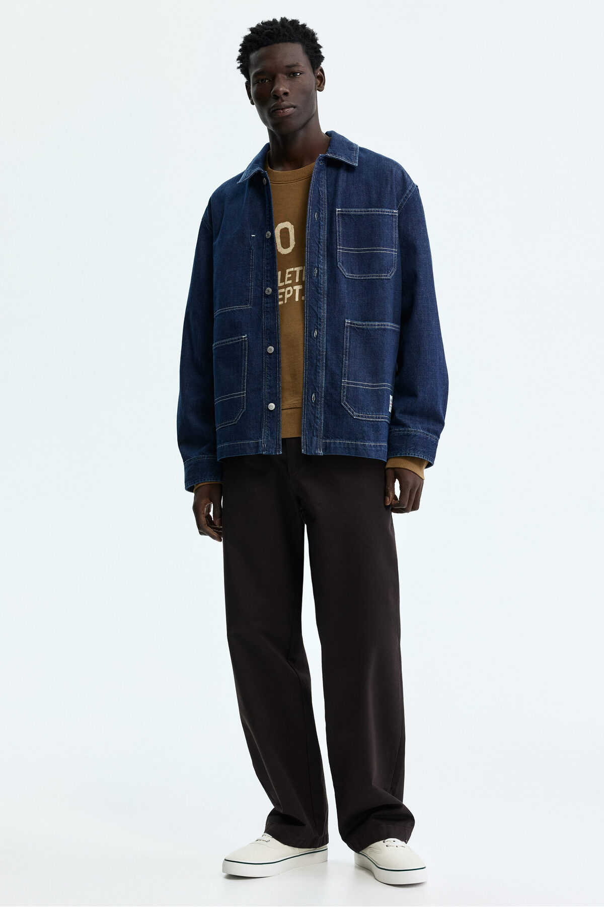 پیراهن جین روپوش اچ اند ام کت H&M
