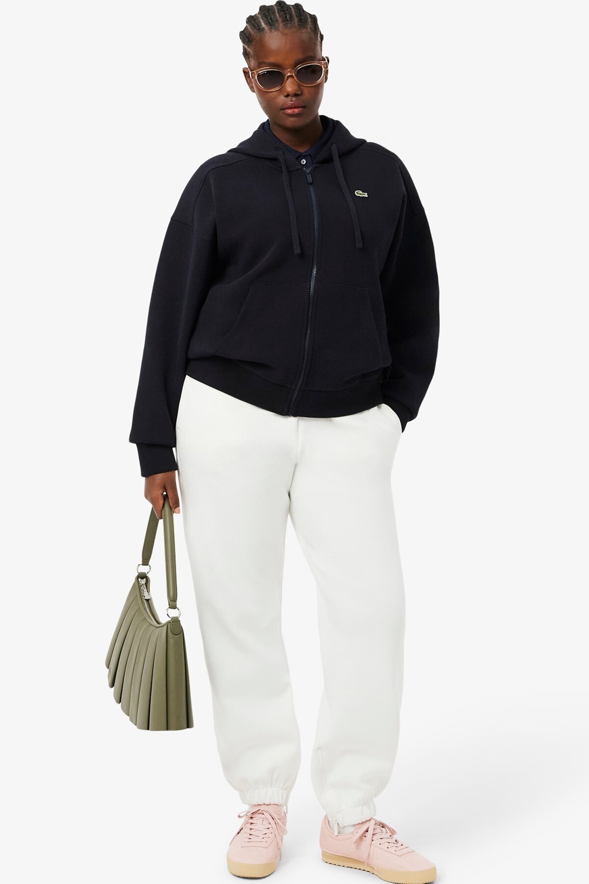 Lacoste Reguler Fit Full Zip Hoodie Cotton Sweatshirt Kadın Kapüşonlu Tam Fermuar Sweatshirt Laciver görsel 6