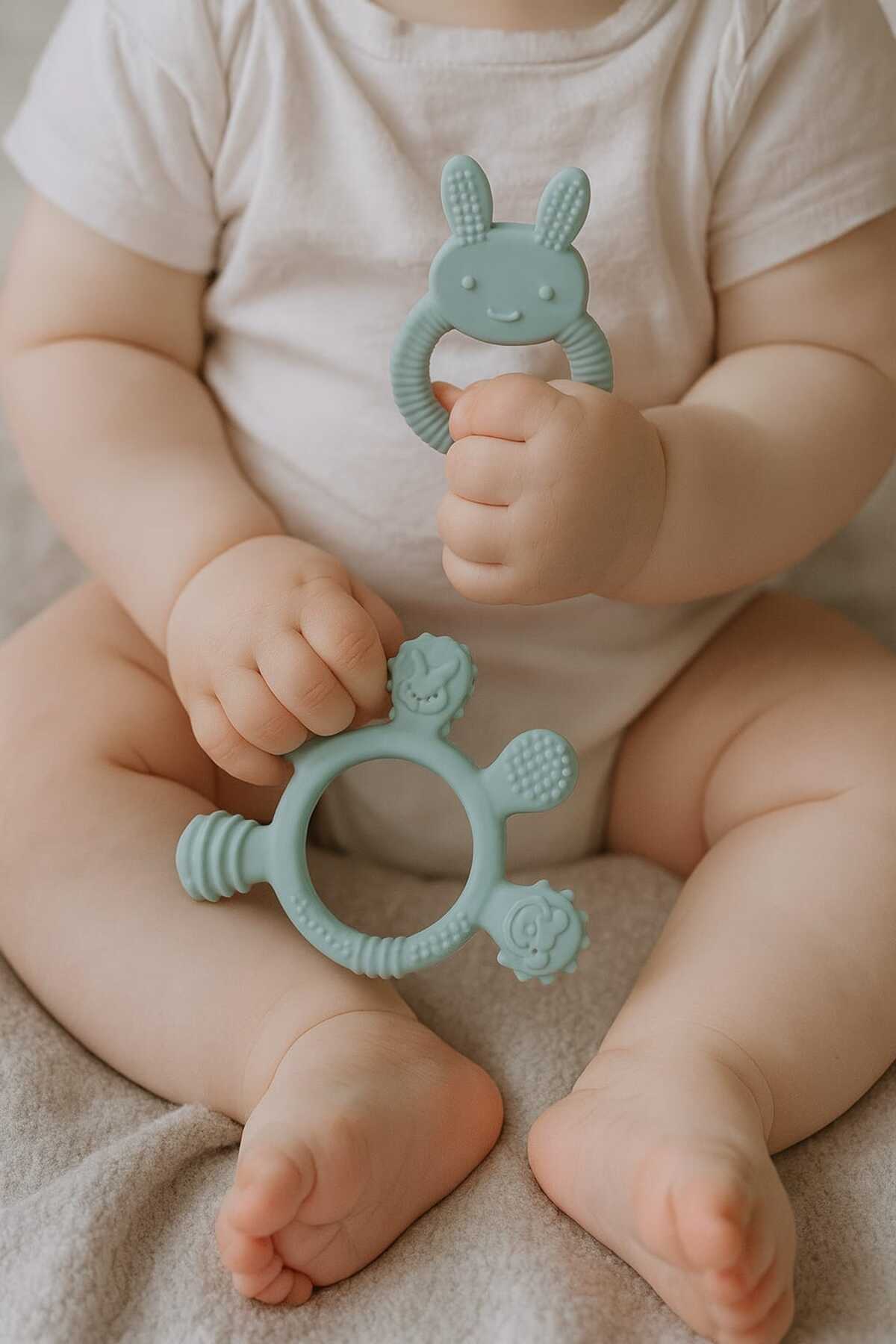 CKM silikon 3’lü Bebek Diş Kaşıyıcı Seti (Parmak + Tavşan + Galaksi Çıngırak) fotoğrafı 3 (önizleme)